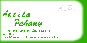 attila pahany business card