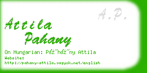 attila pahany business card